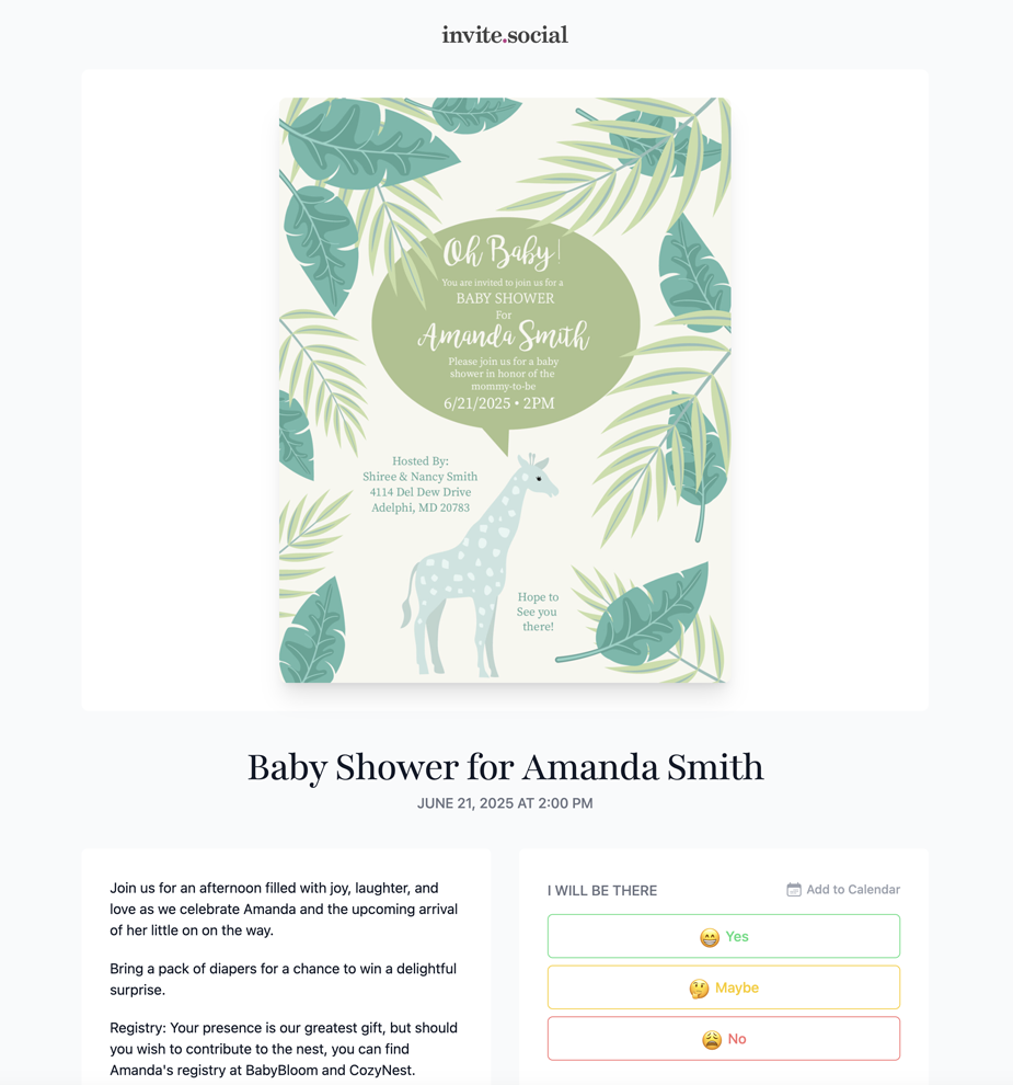 Canva RSVP Card Example